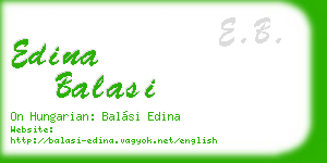 edina balasi business card