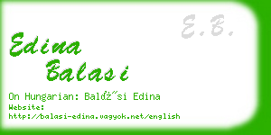 edina balasi business card